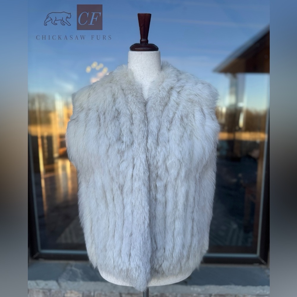 S Blue Fox Fur Vest Saga Fox Real Fur Genuine Fur Saga Furs Saga Fox